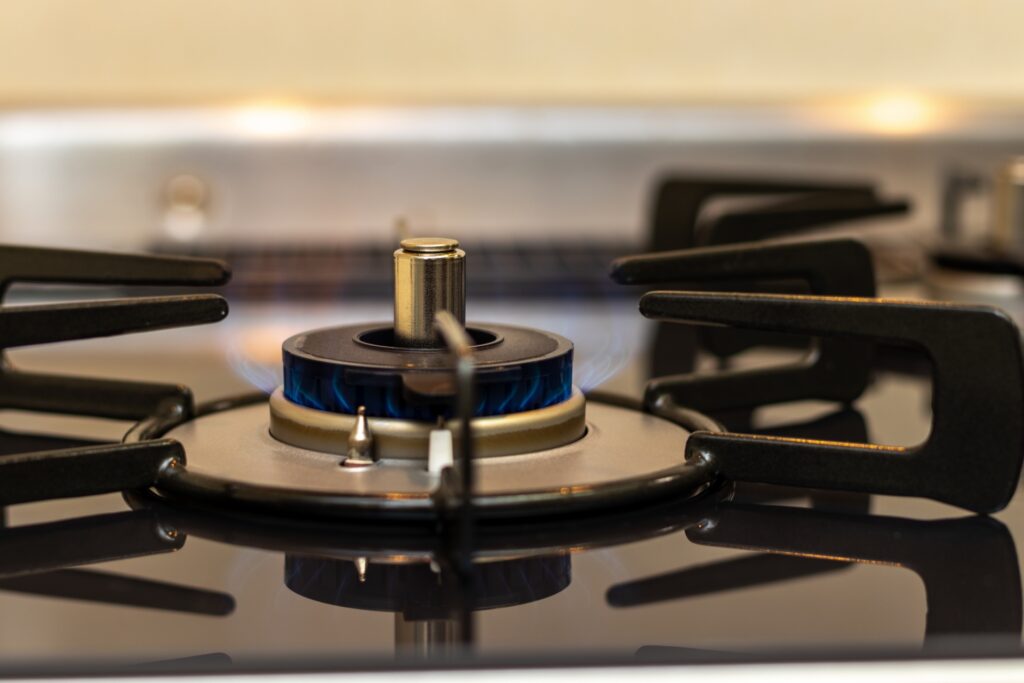 ガスコンロのバーナーの点火