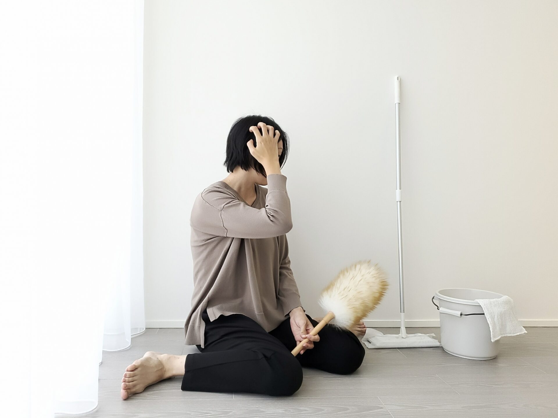 大掃除に疲れた人