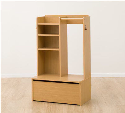 ハンガーラック付きベビータンス